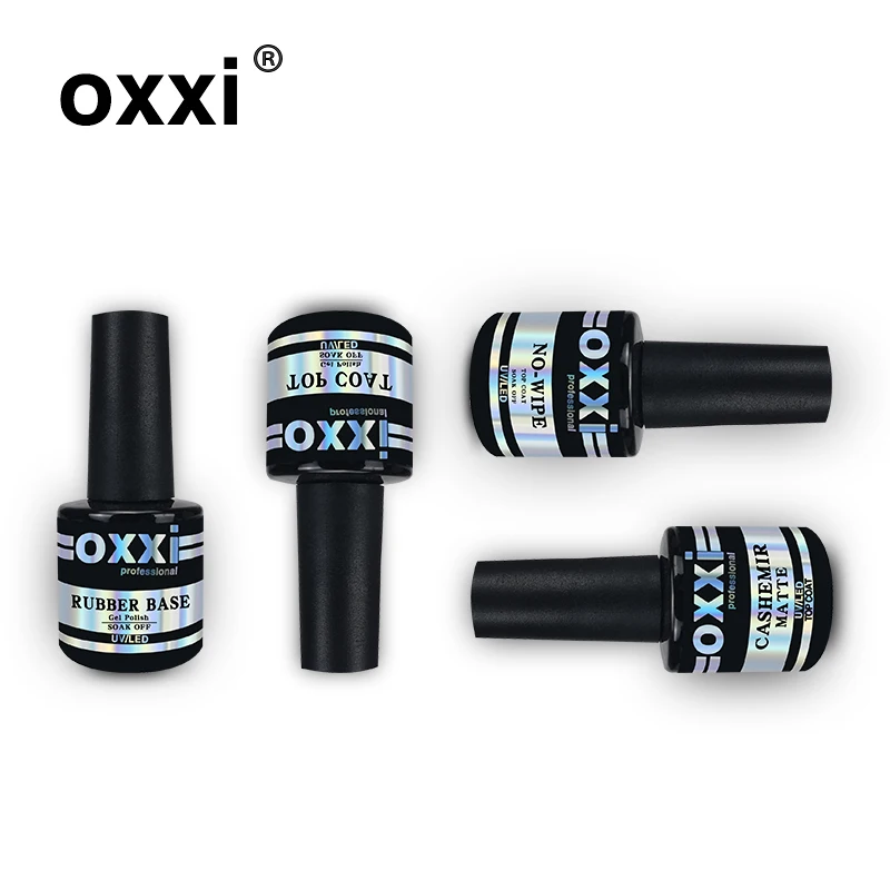 OXXI Mới 8Ml Móng Đế Cao Su Áo Khoác Và Top Coat Gel Dầu Bóng Lót Cho Móng Bán Permanant Gel UV ba Lan Móng Tay Nghệ Thuật Thiết Kế Gellak