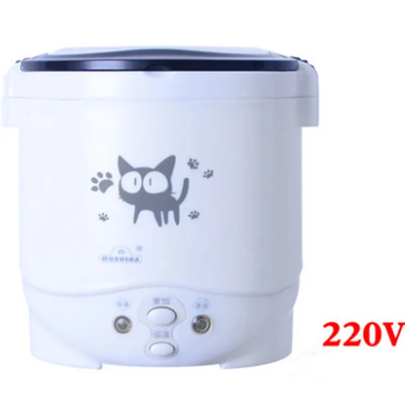 1L elektrikli Mini pirinç ocak MultiCookers taşınabilir pirinç ocak kullanılan ev 220V veya araba 12V kamyon 24V Multicookings