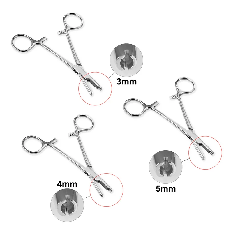 1PC Sterile Chirurgenstahl Dermal Anker Halten Werkzeug Zange Pinzette Clamp Professionelle Disc Forcep Körper Piercing Ausrüstung 3-5mm – Detail 5