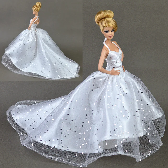 Fashion Handmake clothes for 30 cm doll 1/6 clothing Princess dress trailing wedding bride marriage dress toys birthday gift