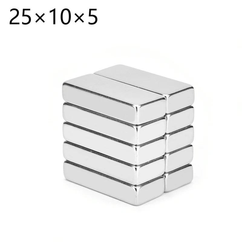 2/5/10/20/50Pcs 25x10x5 magnes neodymowy 25mm x 10mm x 5mm N35 blok NdFeB Super mocny mocny stały magnetyczny imanes