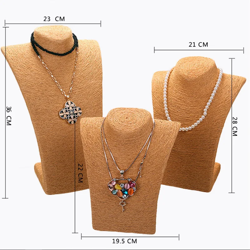 

High Quality S/M/L 6 Colors Woman Rope Mannequin Necklaces Bust Stand Bust Jewelry Display Stand Jewelry Holder Wholesale Price