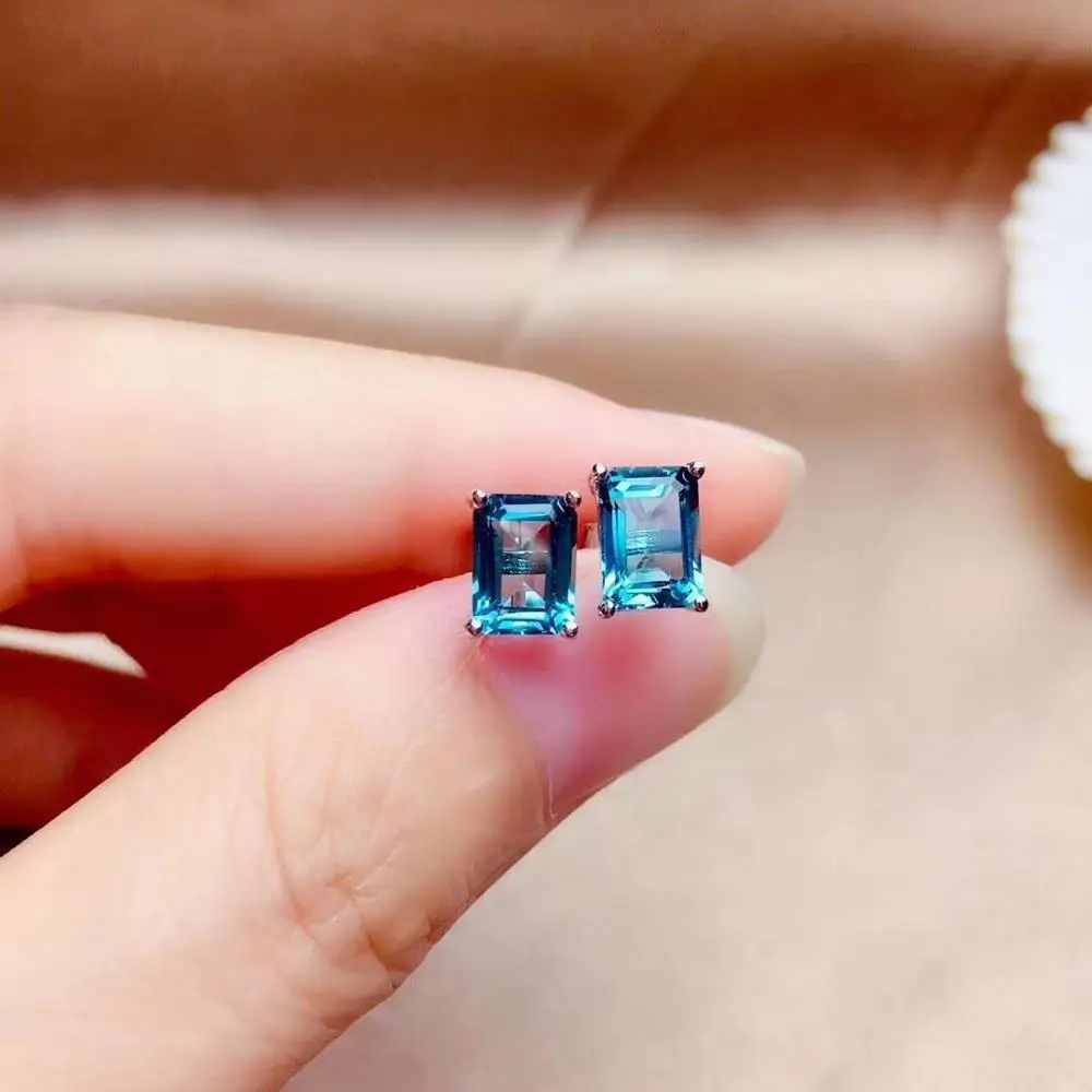 

natural And Real Topaz gemstone earrings S925 silver earrings women fashion earrings New year gift
