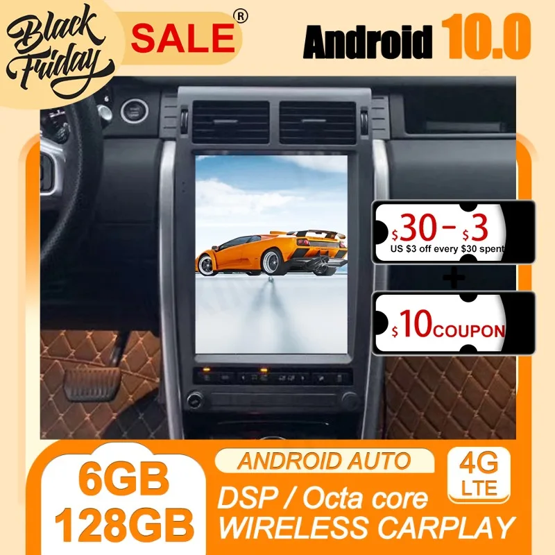 128 ГБ Android 10 Тесла стиль для Land Rover Discovery 2016 2020 Carplay GPS автомобильная навигация мультимедийный видеоплеер стерео радио