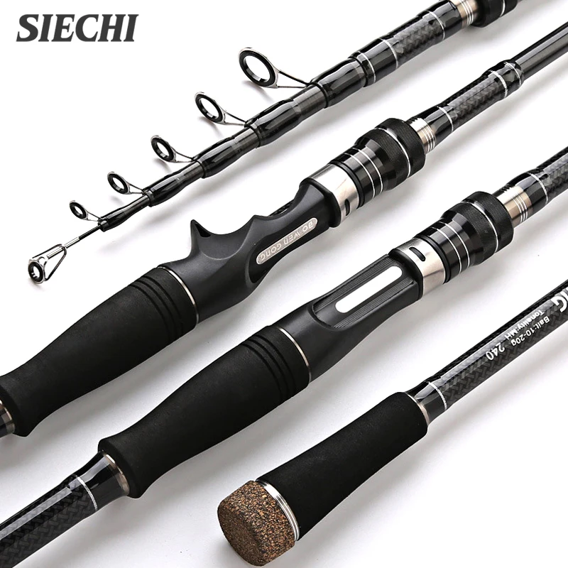 

SIECHI Portable Telescopic Lure Rod Carbon Vibrating-out Lure Rod Straight Handle Gun Handle Lure Rod 1.8-3.6Meters