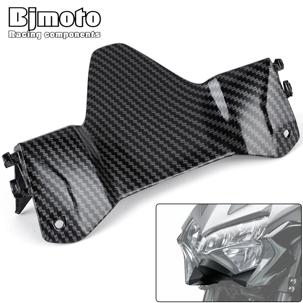 Motorcycle Front Headlight Fairing Beak Cowl Cover Extension Aerodynamic Winglets For Kawasaki Z900 2020-2021 carbon fiber Cover