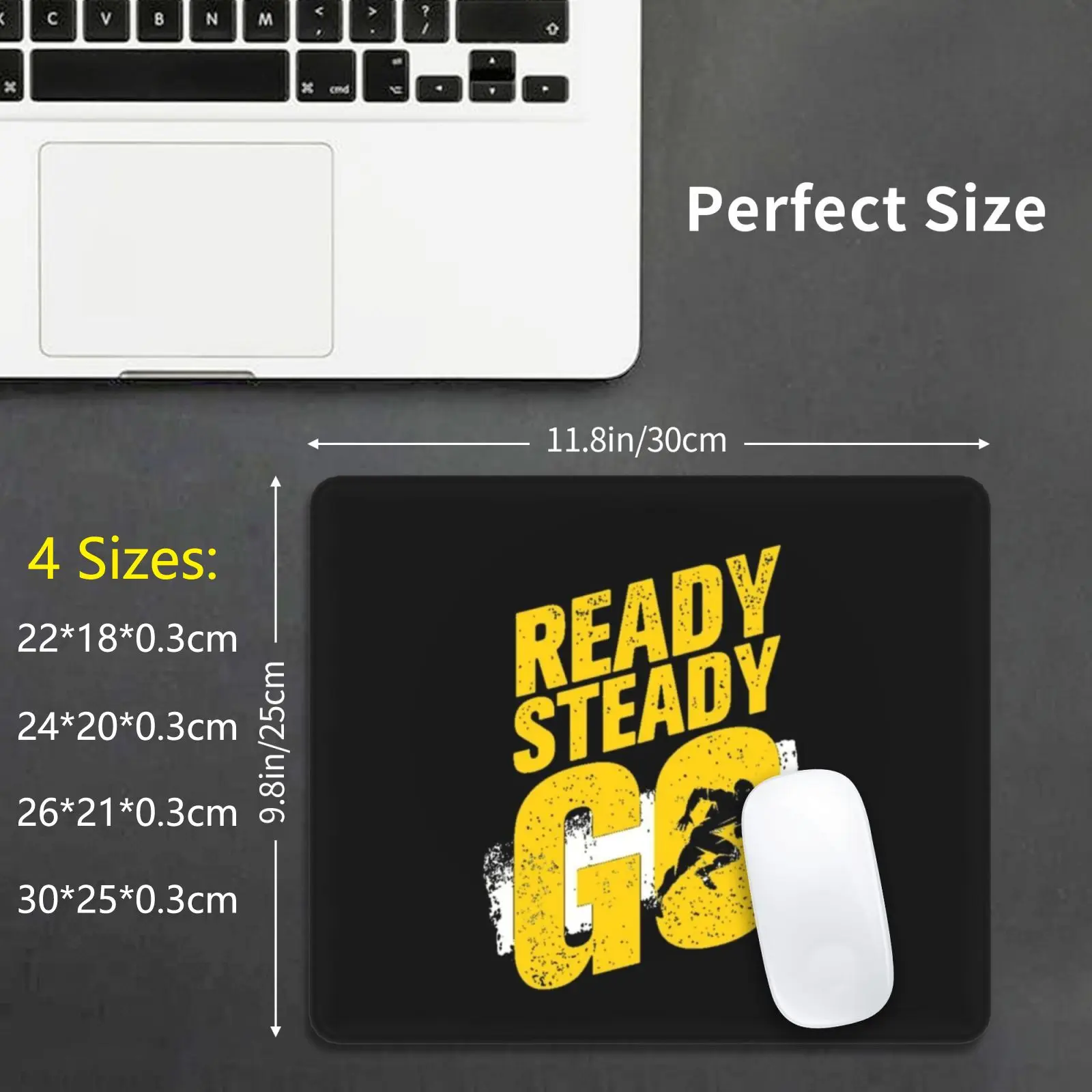 Ready Steady Go-Running Workout & Fitness Motivation Mouse Pad DIY Print Cushion Fitness Running Workout Gym