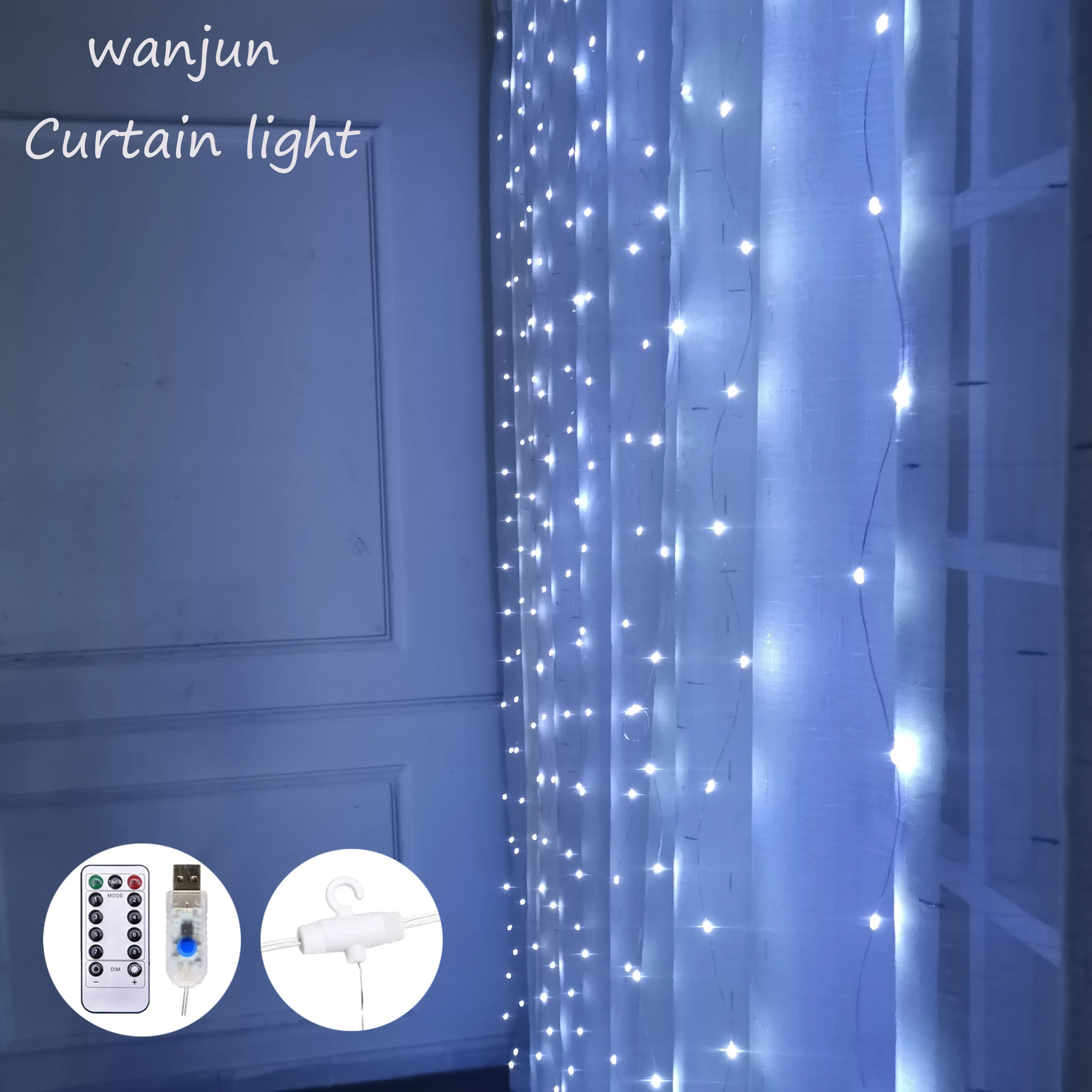 

3M LED String Lights Christmas Decoration Remote Control USB Wedding Garland Curtain Lamp Holiday For Bedroom Bulb Outdoor Fairy