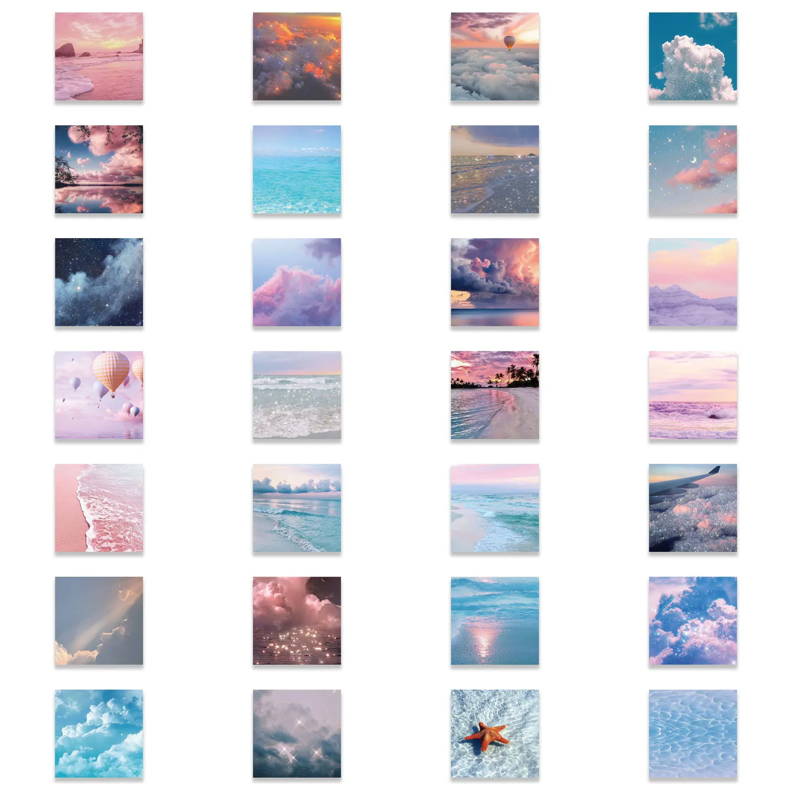 10/30/50PCS INS Cloud Scenery Star Sky Graffiti Waterproof Sticker Suitcase NotebookRefrigeratorSkateboardStationeryBoxWholesale