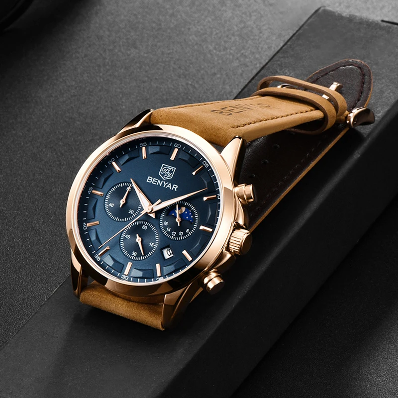 2023 New BENYAR Top Brand Men\'s Watches Military Luxury Watch Men Quartz Clock Sport Wrist Watch Chronograph Relogio Masculino