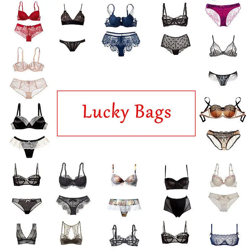 Mierside Good Quality Random Free Women's Sexy Bras And Panties (Including 2 Bras + 2 Panties)