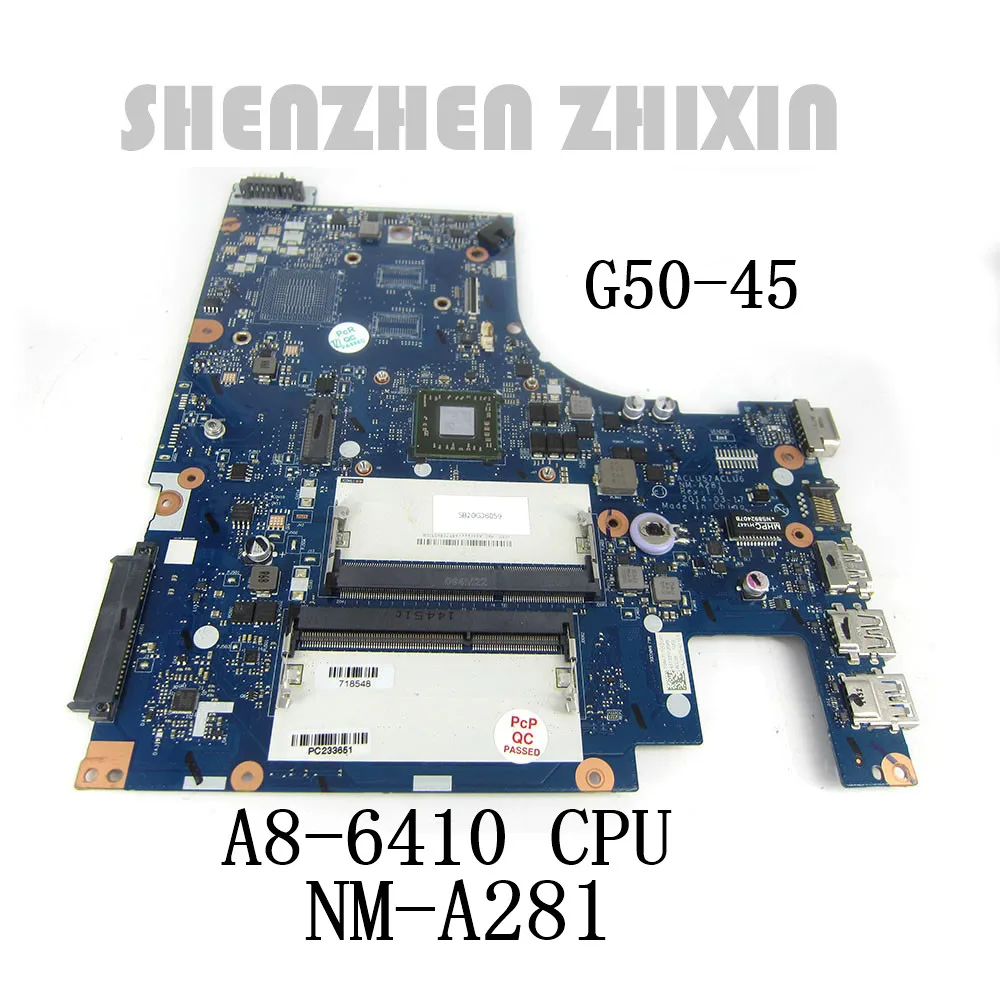 

yourui For Lenovo G50 G50-45 Laptop Motherboard A8-6410 CPU ACLU5 AULU6 NM-A281 REV:1.0 DDR3 MAIN BOARD Full tested