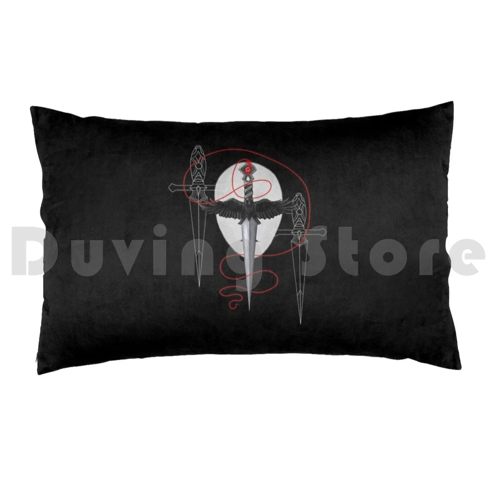 Red Thread Of Fate Pillow Case Printed 50x75 Raven Queen Vax Vaxildan Crit Role Dnd Raven Dagger