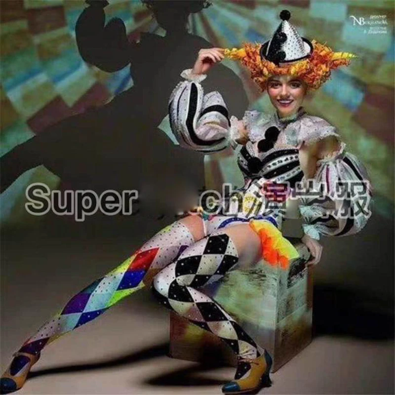 GOGO halloween party women cosplay costume Custom sexy female clown costumes nightclub parade clothing dropshipping