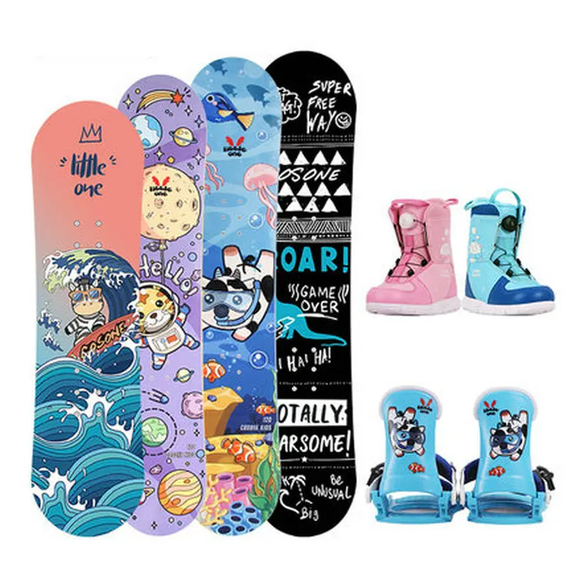 

New Children's Snowboard Single Board Set Beginner's All-round Board Holder Snowshoe Skiing Equipment Package