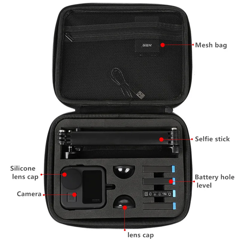 Carrying Case Portable Storage Bag Anti-drop Protection Box For Gopro Max Panoramic Sports Camera Accessories