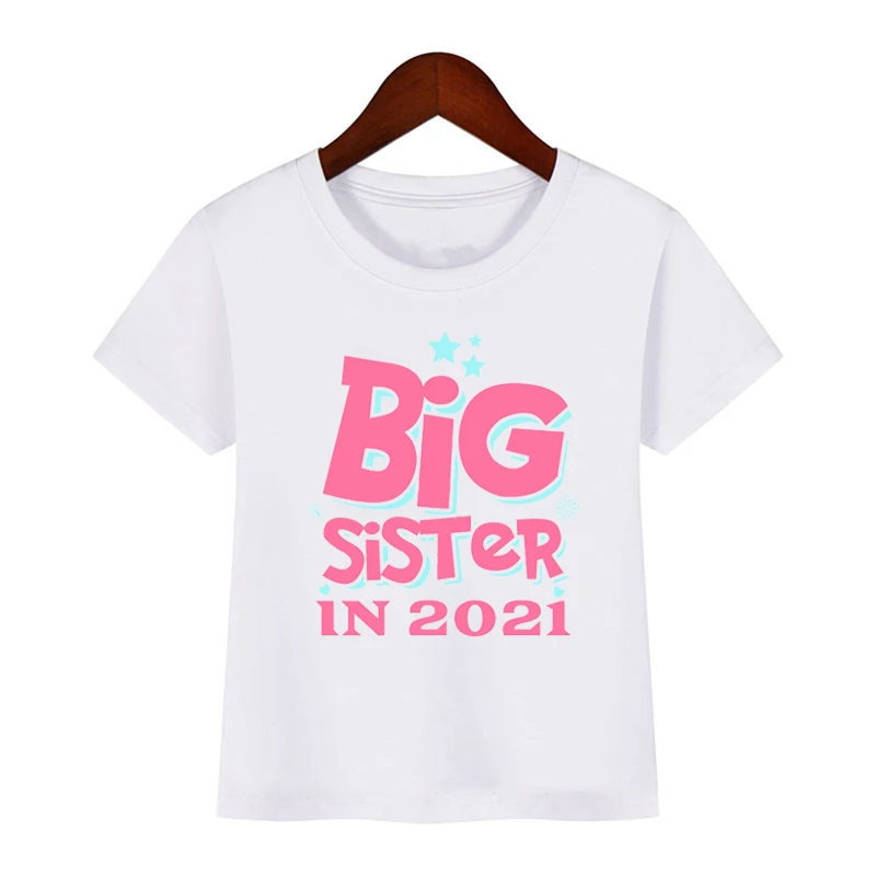 

Tshirt Fashion Children's Big Sister Design Funny T Shirt Baby Girls Harajuku Kids Graphic Clothes Print Summer White T-shirt