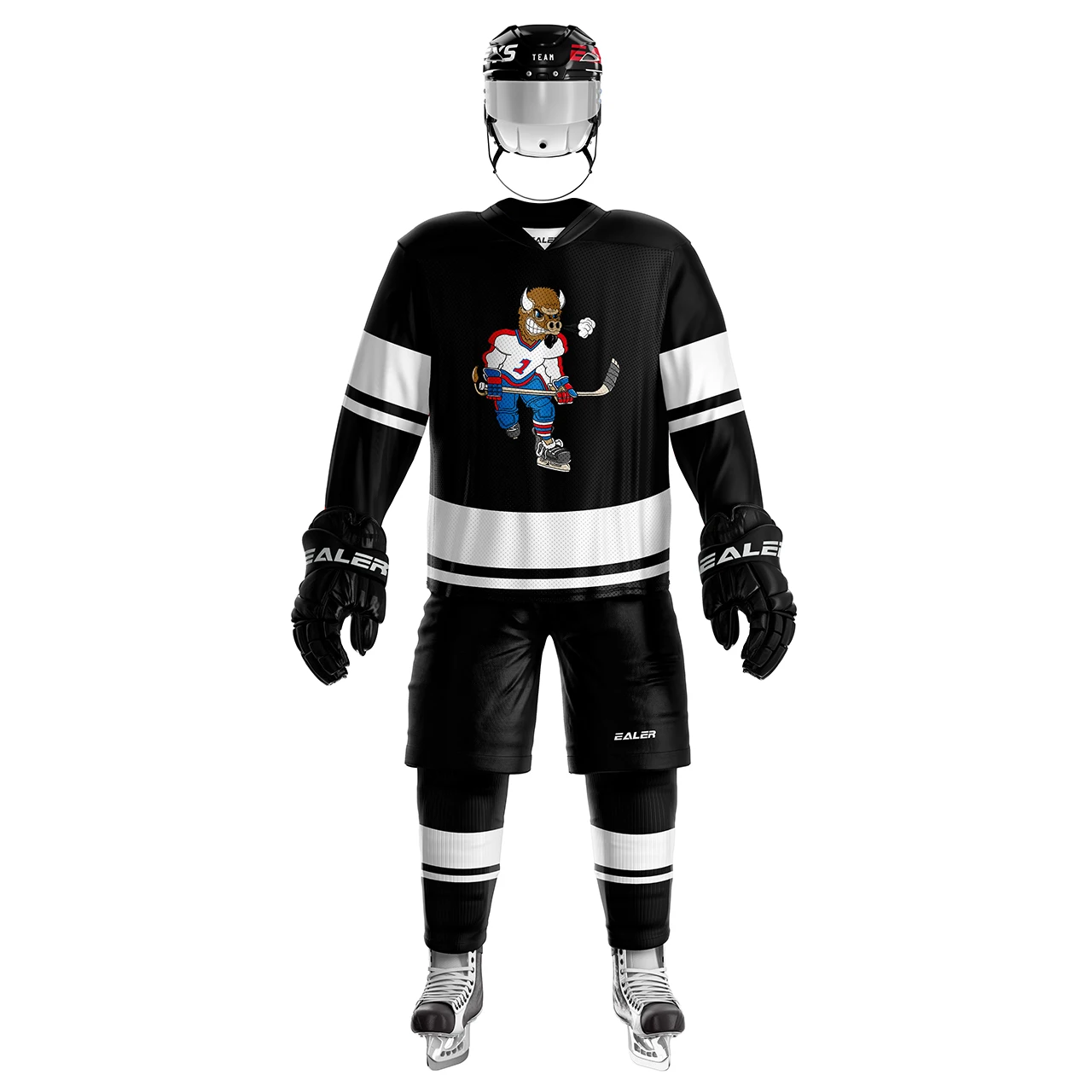 H400 series high-quality light and thin breathable black personalized ice hockey practice jersey & large street shirt-all sizes