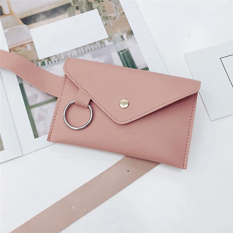 

Fanny Pack Women Belt Bag Leather Waist Bag Fashion Women's Pure Color Ring PU Messenger Shoulder Chest Pochete Homem