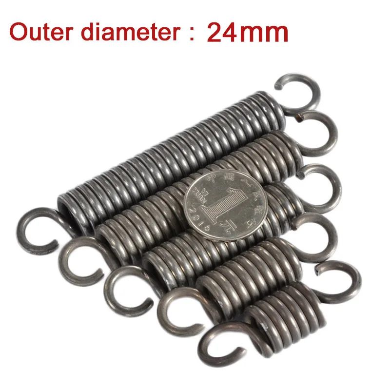 Tension Extension Expansion Spring For DIY Wire Diameter 2.5mm Outer Diameter 24mm Length 70mm-500mm Steel Material Springs 1Pcs