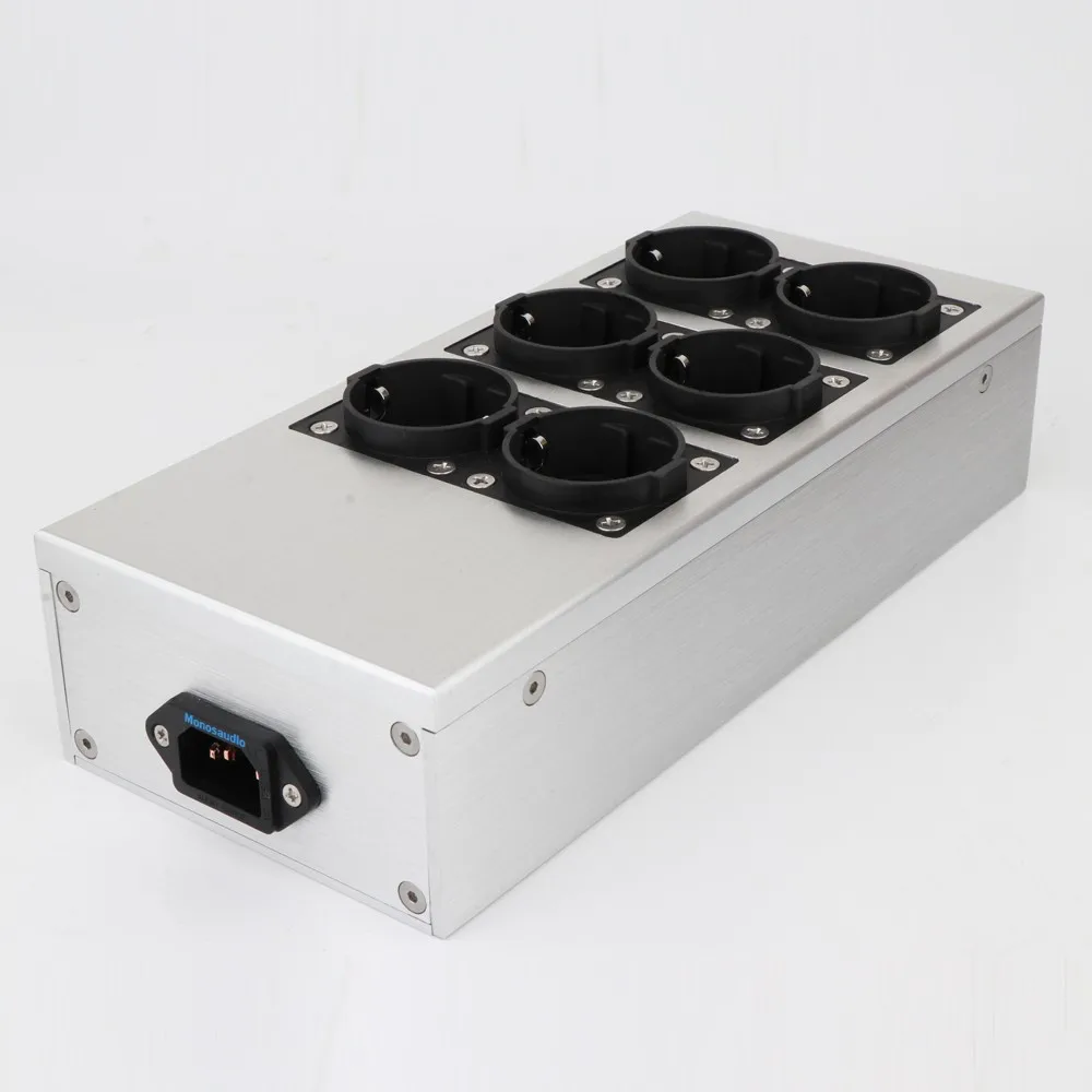 OM60  HiFi Power Filter Plant Schuko Socket 6Ways AC Power Conditioner Audiophile Power Purifier with EU Outlets