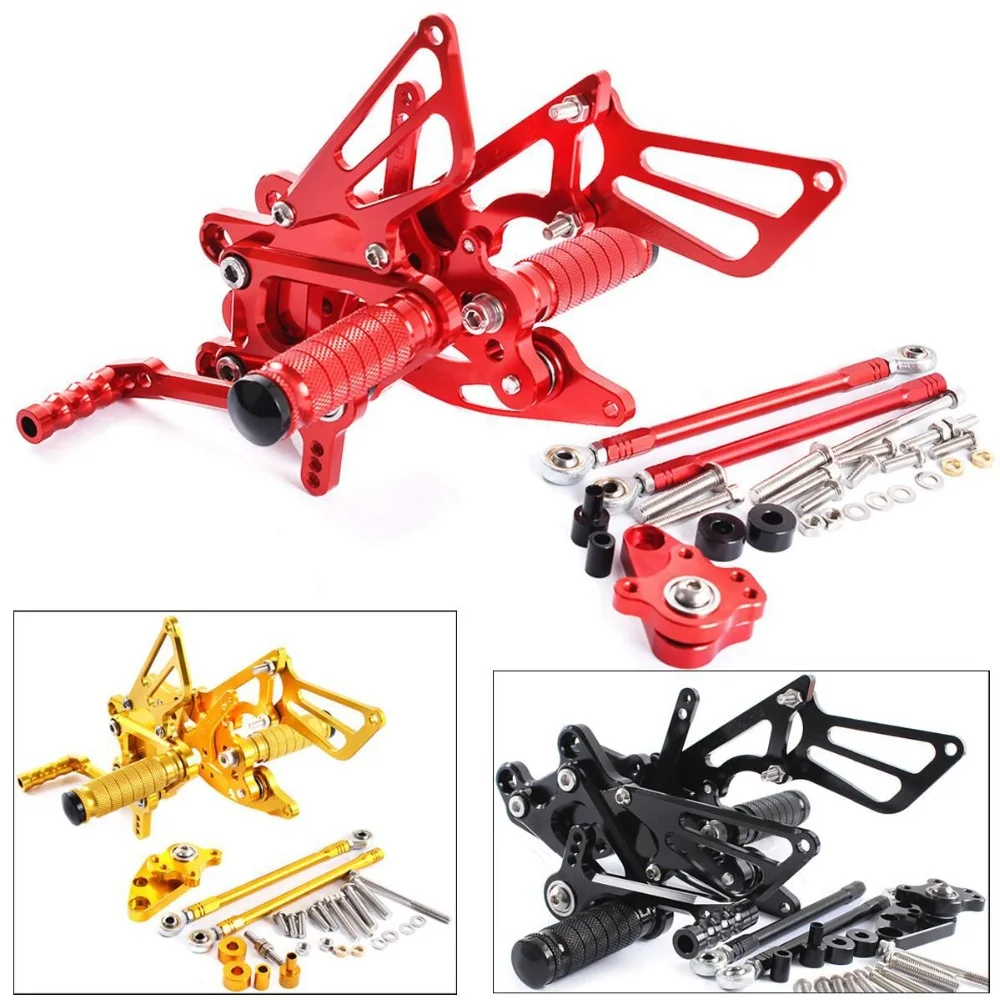 For HONDA CBR 600 CBR600 RR CBR600RR 2007 2008 CNC Aluminum Motorcycle Adjustable Rearset Rear Set Foot Pegs Pedals Footrest