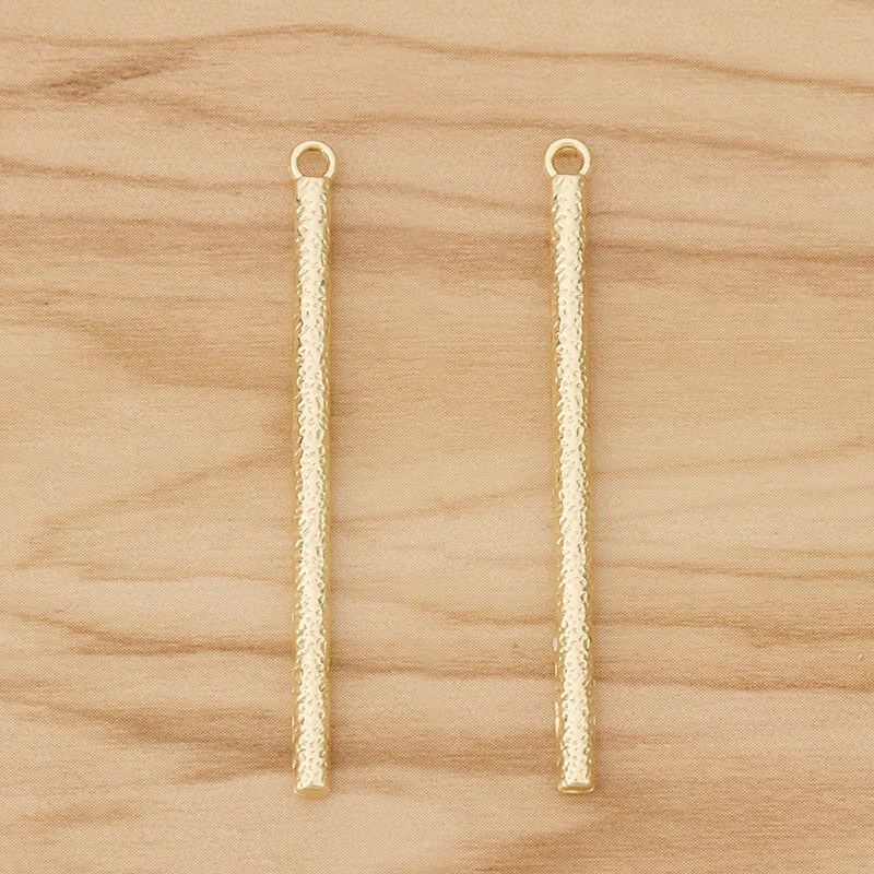 10 Pieces Gold Color Long Bar Charms Pendants for DIY Drop Earrings Jewellery Making Accessories 54x3mm