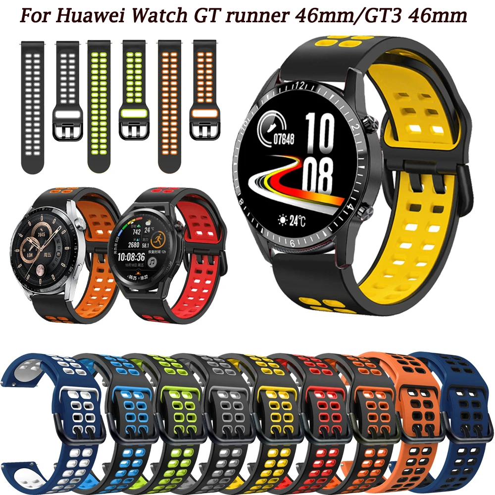 

22mm Silicone Watchband Strap For Huawei Watch 3 GT3 46mm GT2 GT 2e Runner 46mm Wristband Bracelet Honor Watch Magic 1 2 Watch