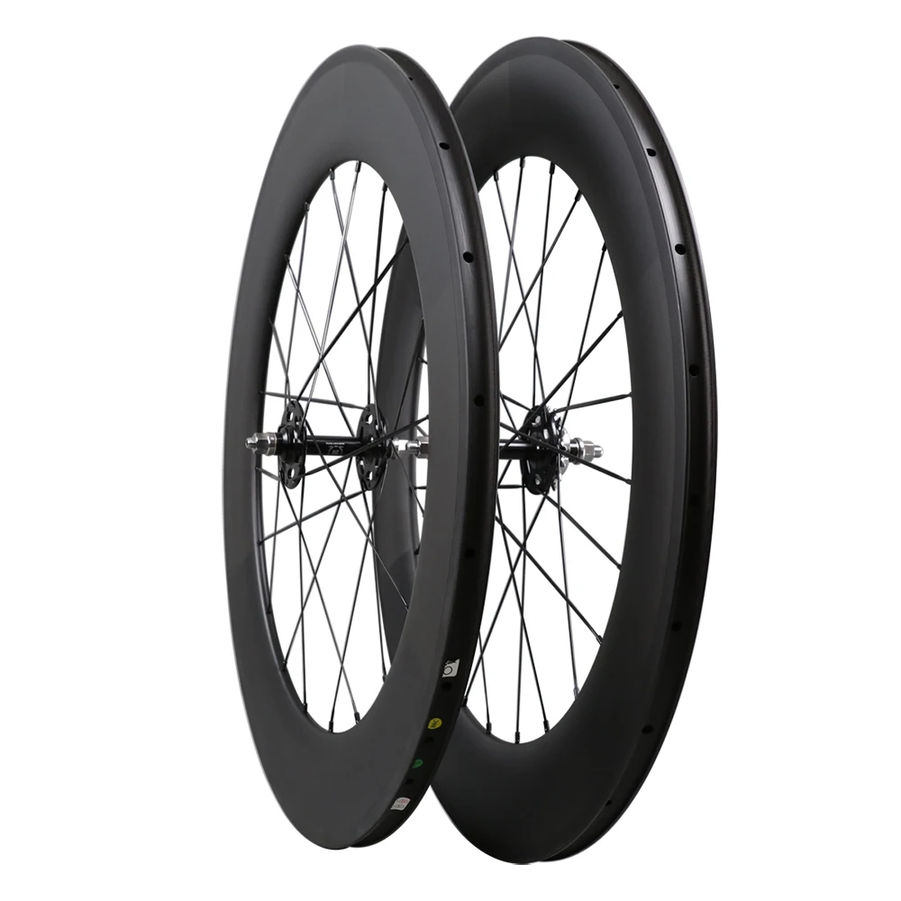 Carbon Wheelset 700C 88mm Clincher 23mm width 20/24 Holes Track Bike Wheelset UDM fixed gear wheels 700C wheelset fixie bike