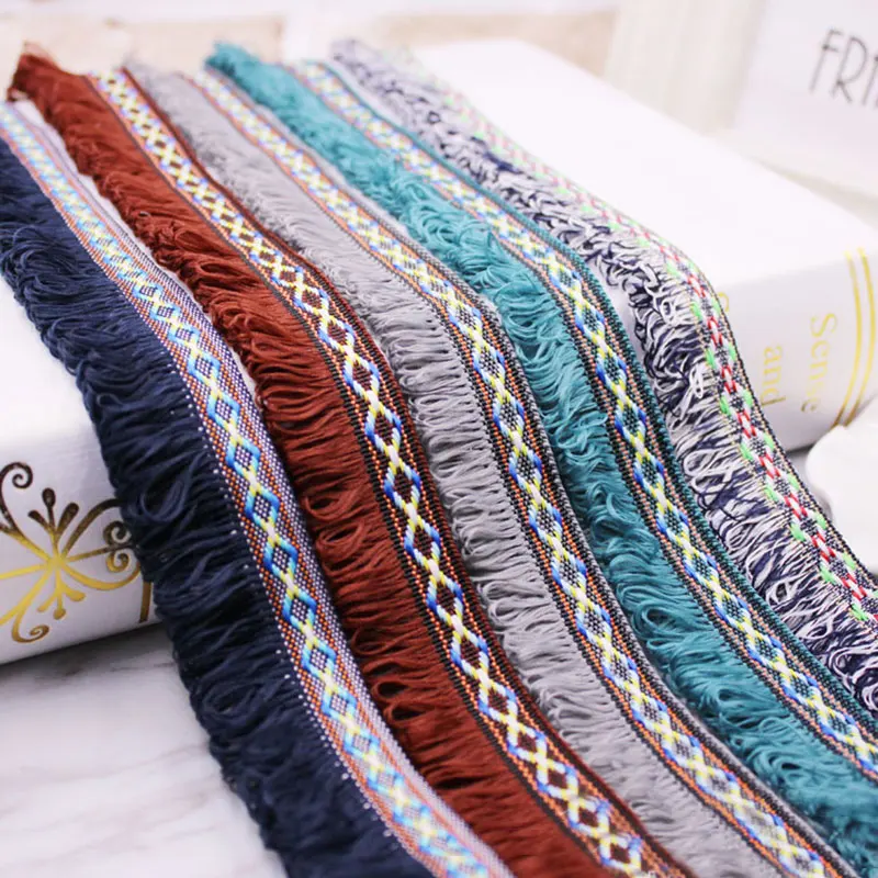 2yards/lot Tassel Fringe Trim Fabric Tassels Fringe Lace Trimmings with Tassels for Curtains Decoration DIY Sewing Accessories