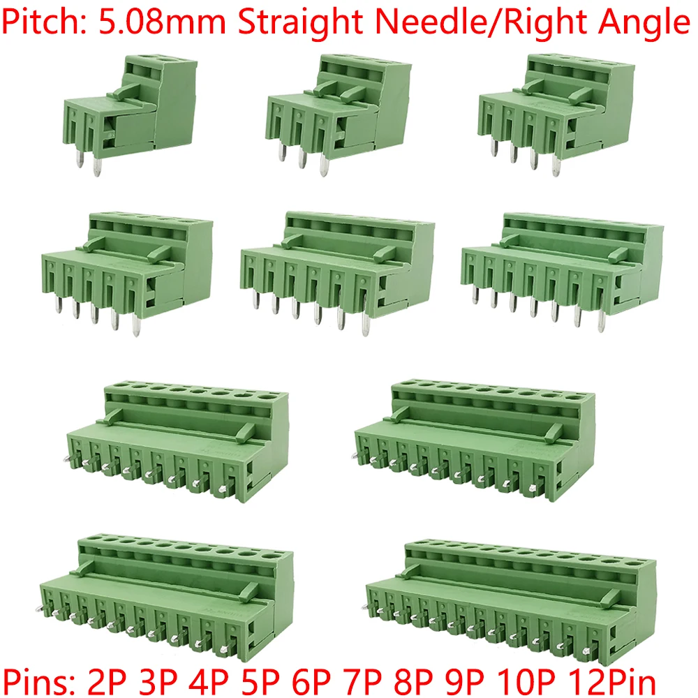 5Pairs KF2EDG 15EDG 3.5mm/3.81mm/3.96mm/5.08mm PCB Screw Terminal Block Connector Pin Header Socket Straight/Right Angle 2-12Pin