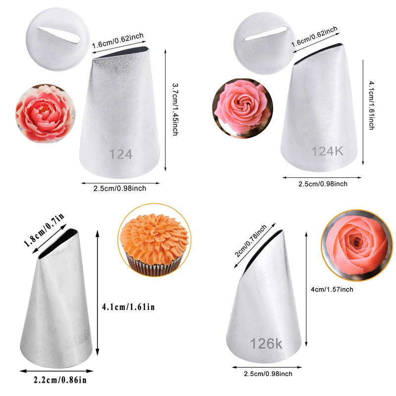 20pcs/set Rose Pastry Nozzles Cake Decorating Tools Flower Icing Piping Nozzle Cream Cupcake Tips Baking Accessories