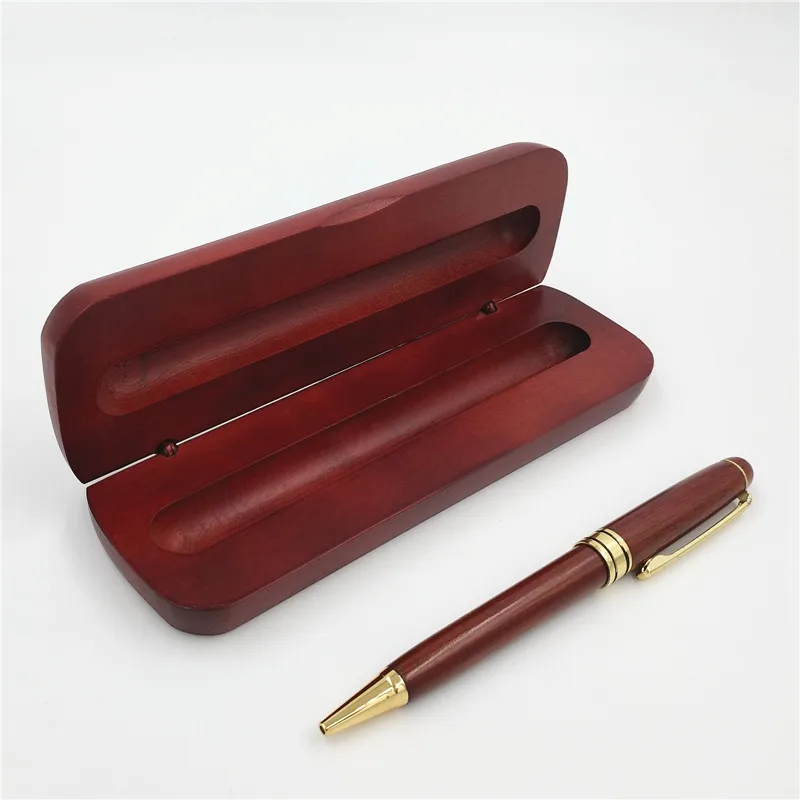 

1 PC Wood Gift Ball Pen Set Mahogany Business Present Pen with Box Wholesale Send Teachers Send Students