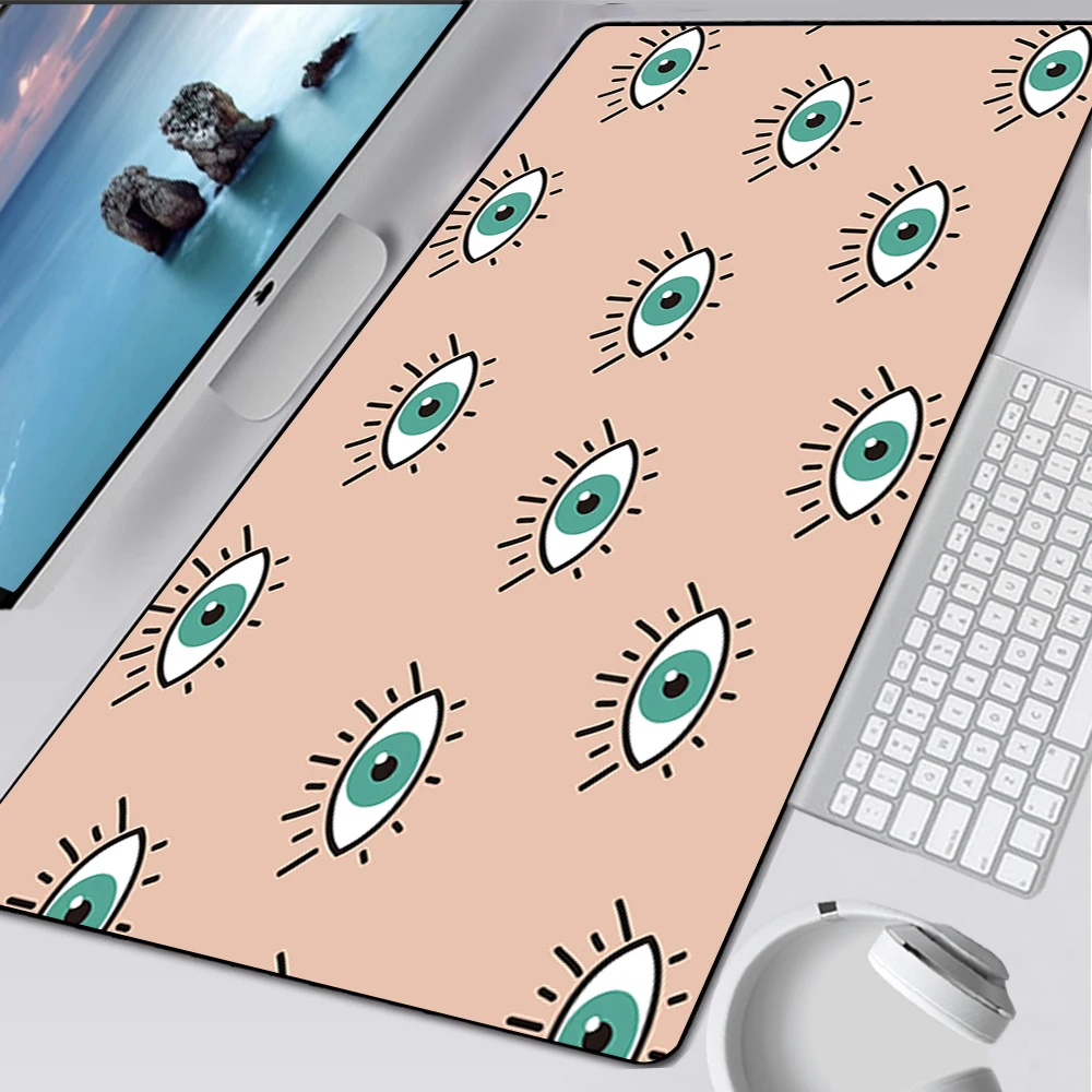 Large Gaming Mouse Pad Computer Mousepad PC Gamer Mouse Mat Laptop Mausepad Anime Evil Eyes Pattern Carpet Keyboard Mat Desk Pad