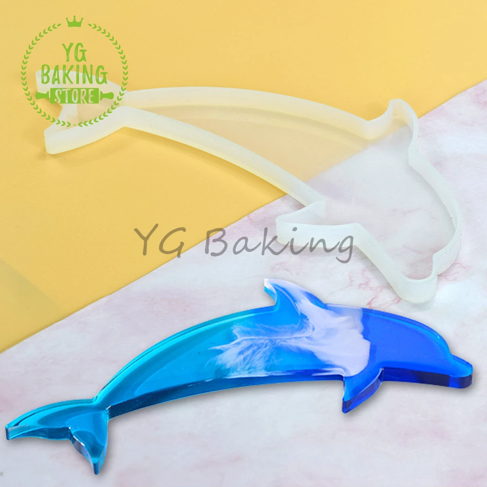 New Arrival Ocean Series Dolphin Epoxy Silicone Mold Resin Chocolate Cake Mould Cake Decorating Tools Kitchen Bakeware