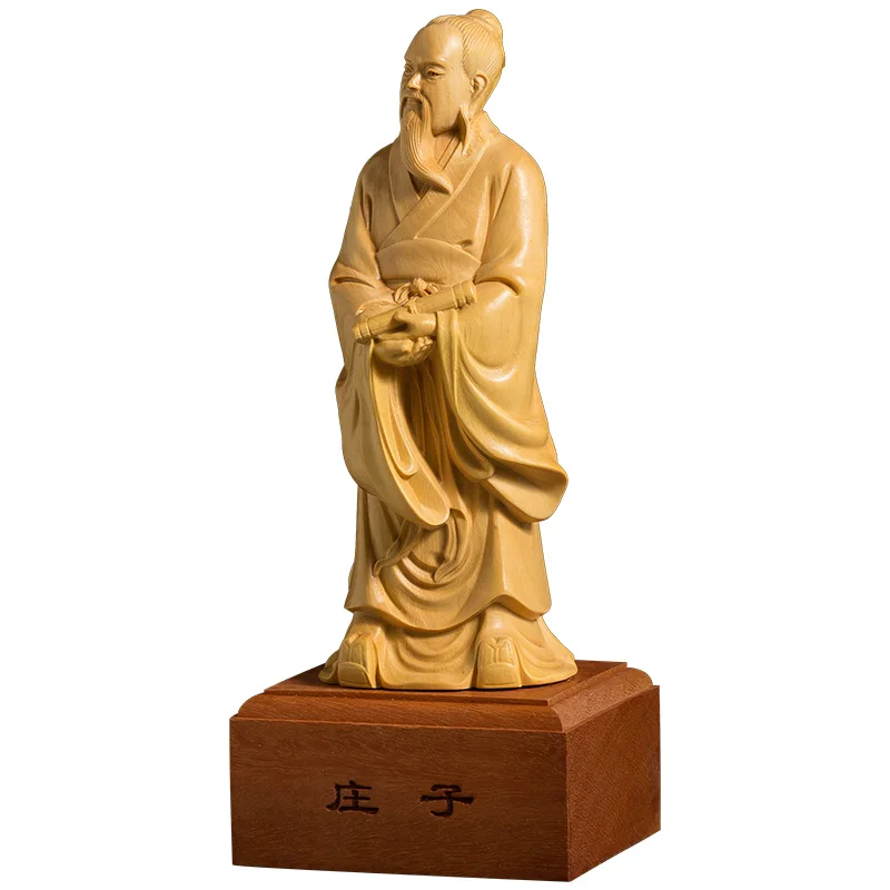 Chuang Tzu-Hand-Carved Solid Wood Miniature Ornament, A Nod to Chinese, Ideal Gift for History