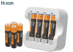 4pc 1100mWh 1.5V AAA Lithium Rechargeable Battery 4 Slot Charger, Constant Output 1200 Cycles Application: Wireless Mouse