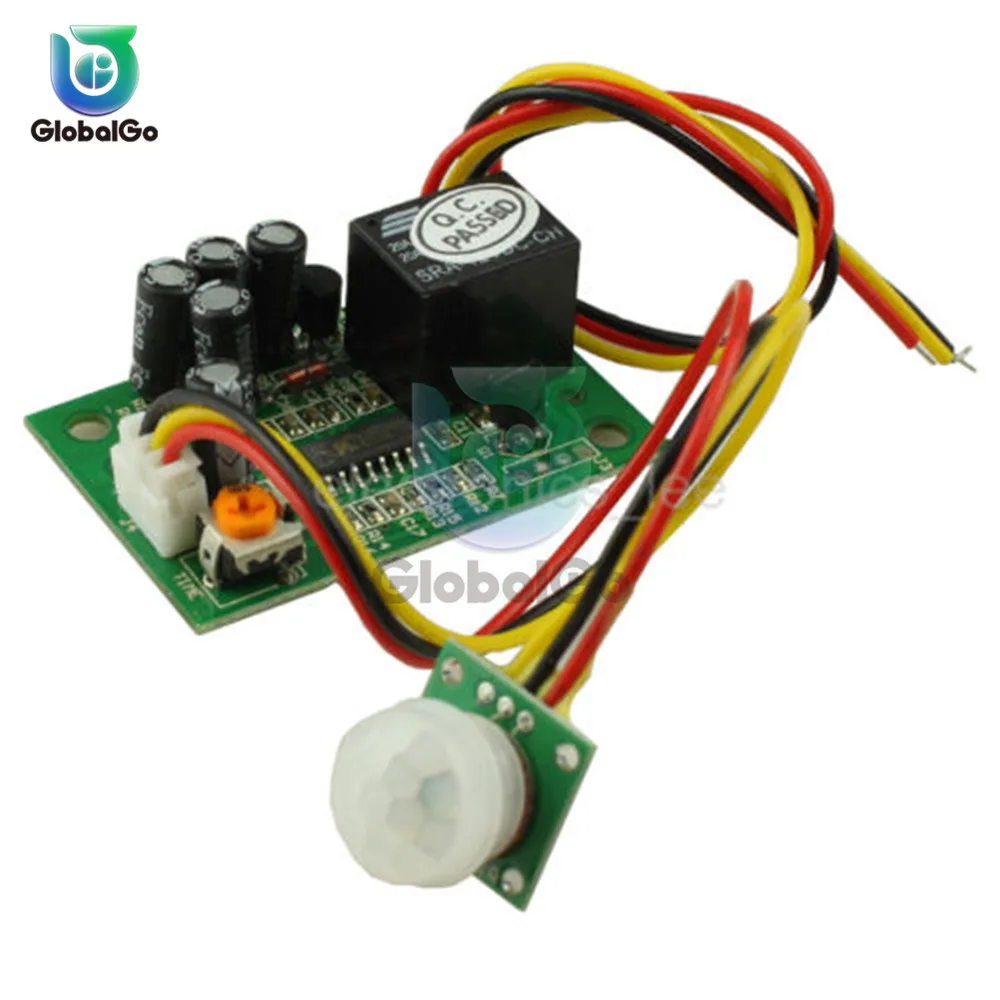 DC 12V Relays with PIR Motion Sensor Module IR Infrared Human Induction Sensor Pyroelectric Controller Switch Timer Delay