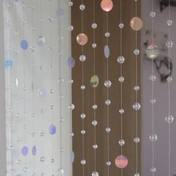 Fashionable Home Decoration crystal Glass bead Curtain Glitter Sequin partition Ornaments Wedding party background Pendant