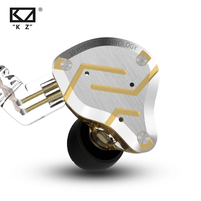 KZ ZS10 Pro Auricolari con cancellazione del rumore blu Cuffie in metallo 4BA + 1DD Hybrid 10 driver HIFI Bass Auricolari In Ear Monitor Cuffie