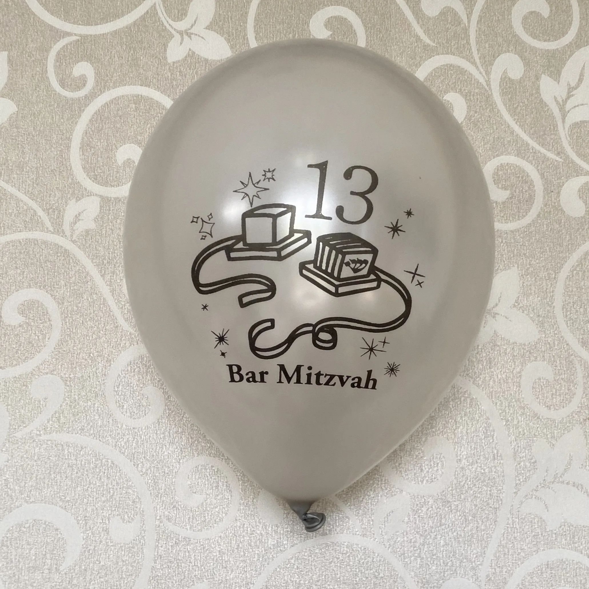 Blue Bar Mitzvah 13 balloons Boy Jewish Tefillin Latex Balloon Thirteen Birthday Party Decorations