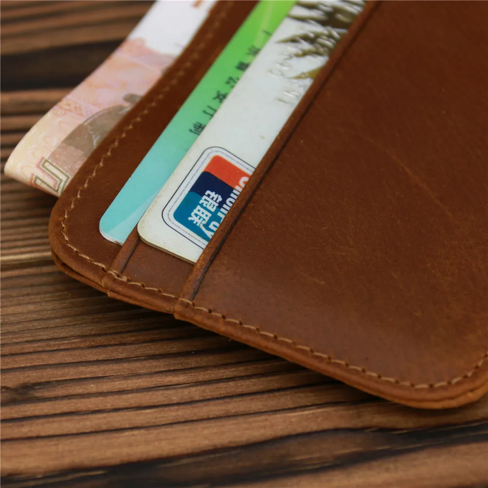 Engraving 100% Genuine Leather Card Holder Super Slim Soft Engravig Wallet Mini Credit Card Wallet Purse Card Holders