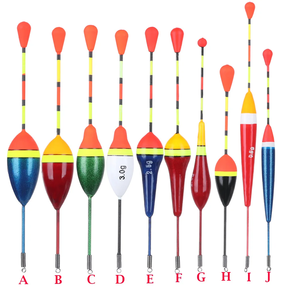 2PCS 4.5/3/2.5/1.2/0.8/0.6g Fishing Float Set Buoy Bobber Fishing Light Stick Float Carp Fluctuate Mix Size Fishing Float Buoy