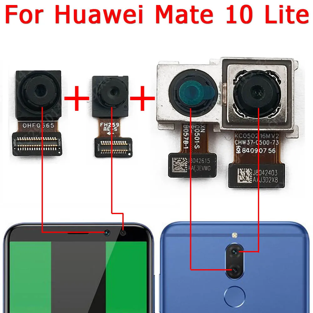 كاميرا أمامية وخلفية لهاتف haway mate 10 lite و mate 10 10 lite ، جزء بديل ، كاميرا أمامية وخلفية