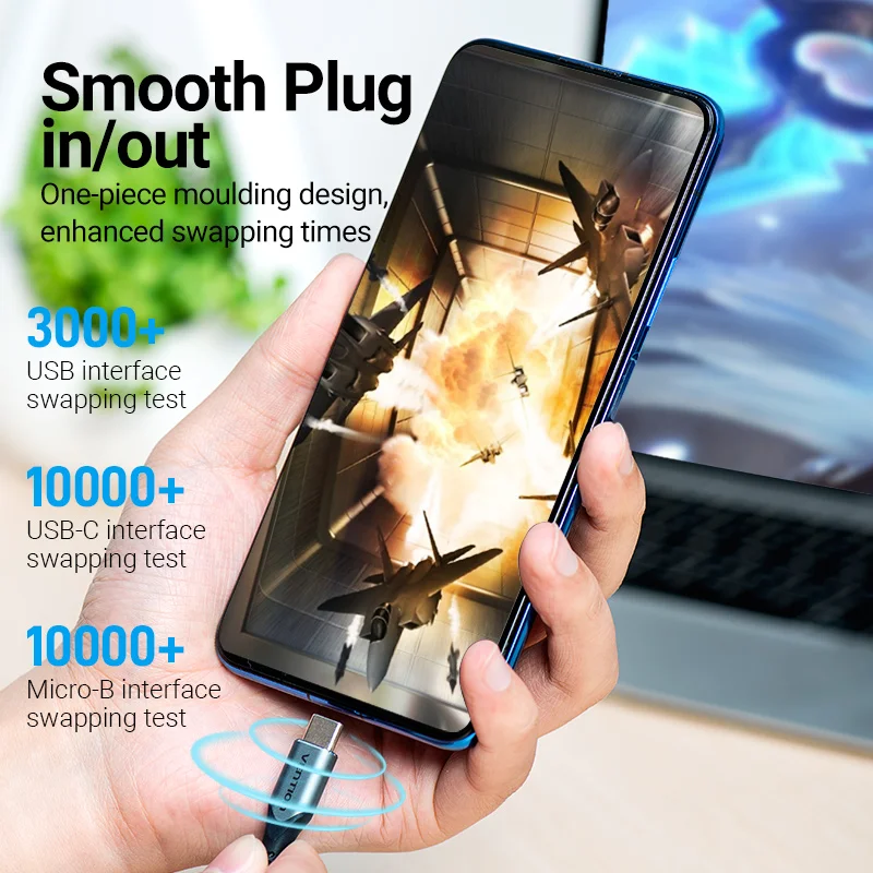 Vention 2 في 1 USB نوع C كابل ل شاومي Redmi نوت 10 سامسونج S20 USB شاحن الحبل لهواوي P40 برو ماتي 30 مايكرو USB كابل