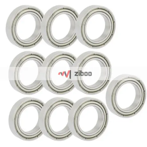 10PCS 6802Z 15x24 x 5mm Sealed Deep Groove Radial Ball Bearing Silver Tone.