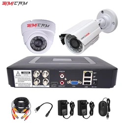 Sistema de videovigilancia DVR 5 en 1, de 4 canales kit de cámara de seguridad CCTV, 2 cámaras de piezas, 1080P, 2MP, 4 canales, infrarrojo, AHD 1200