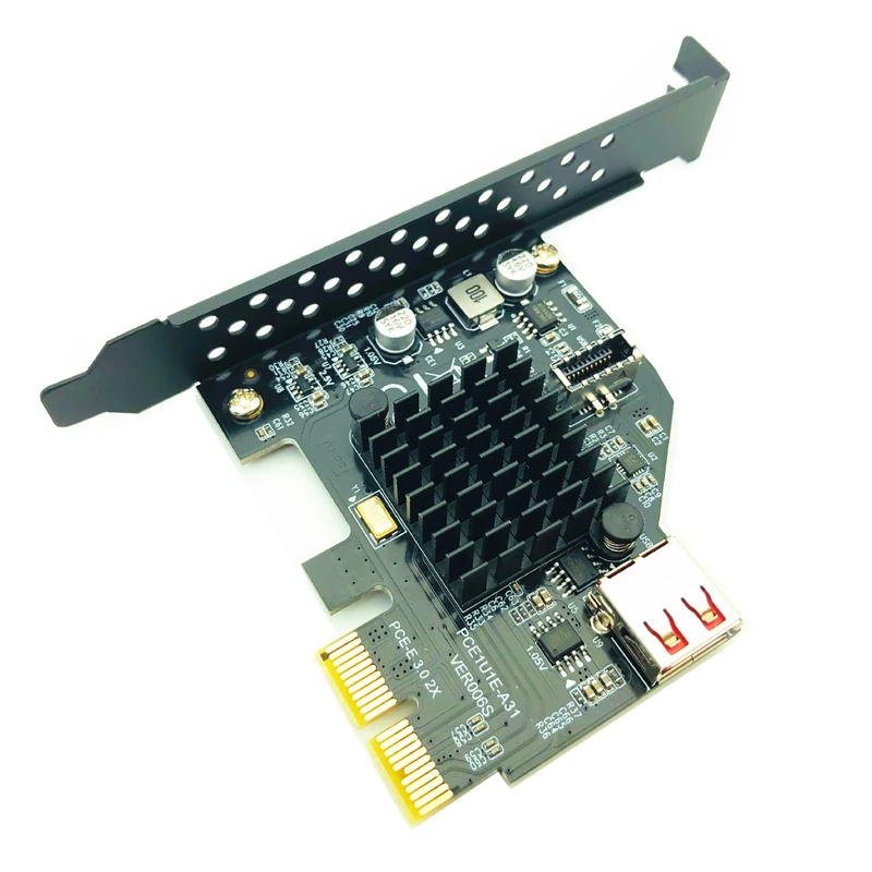 ASM3142 chip 10Gbps USB3.1 Gen 2 Type-E 20 Pin Expansion Card USB 2.0 PCI Express 3.0 X2 Adapter for Desktop PC Computer Raiser