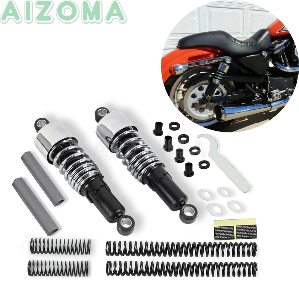 10.5'' Shock Absorbers Suspension Lowering Slammer Kit For Harley Sportster XL50 XL883 XL1200 C L N R  T V X  2004-2015 2016 17