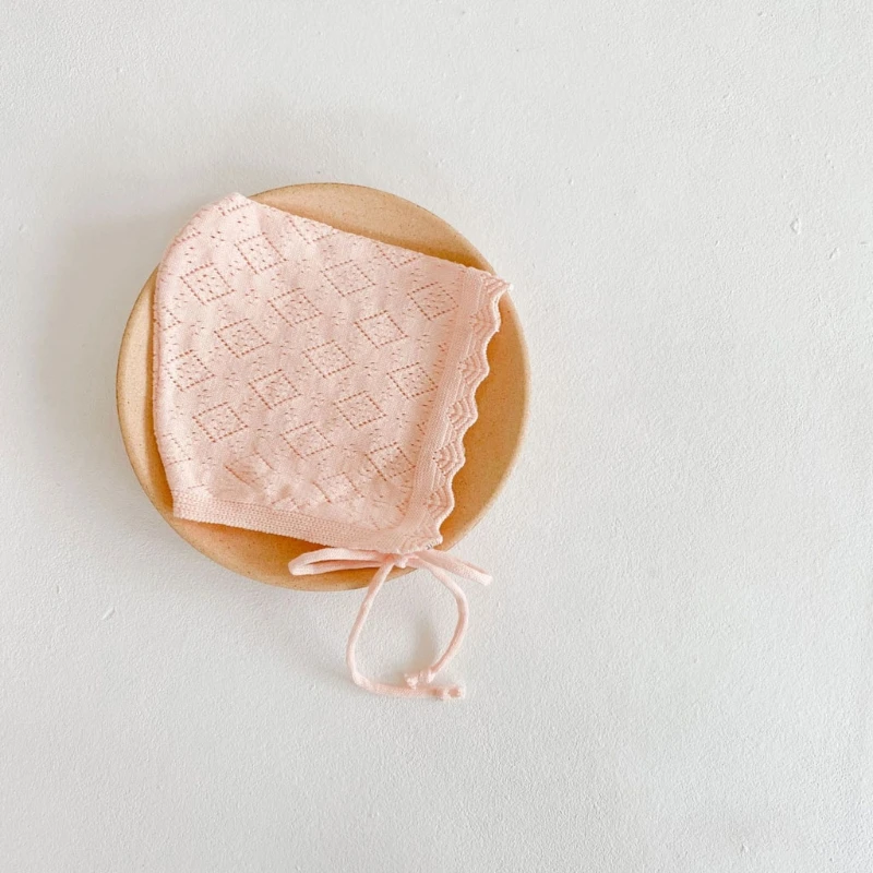 Gorro bebé punto de algodón con flores y encaje - imagen 5